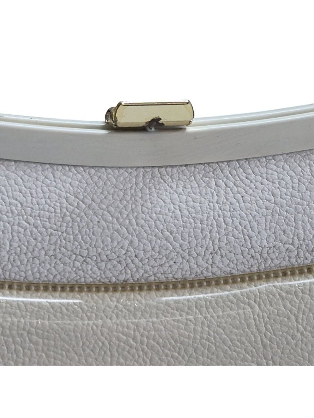Vintage Vinyl Coated Fabric Flowers Handbag Top Handle Bloom Gold Trim Kiss Lock - Picture 3 of 16